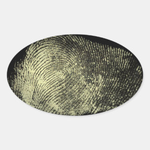 Adesivo Oval Impressão digital de loop invertido