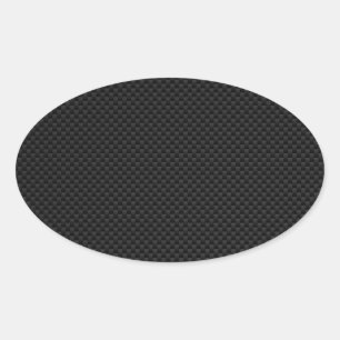 Adesivo Oval Impressão preto do estilo da fibra do carbono