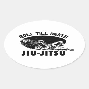 Adesivo Oval Incrível BJJ Grim Reaper Armbar Jiu-jitsu Sticker
