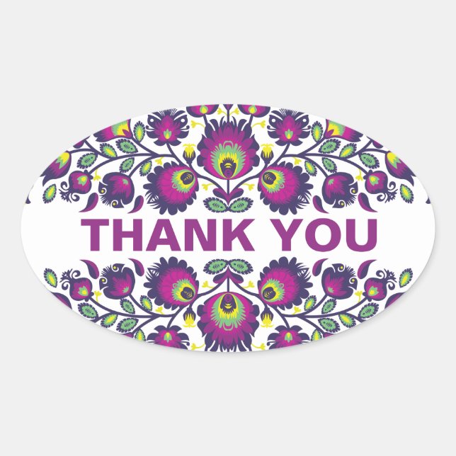 Adesivo Oval 🤩 💜 Incrível Folk Wycinanki (Frente)