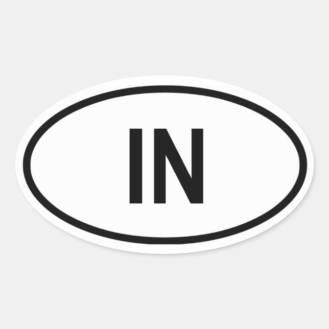 Adesivo Oval Indiana "IN" (Frente)