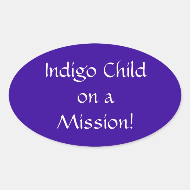 Adesivo Oval Indigo Child em um Mission Sticker (Frente)
