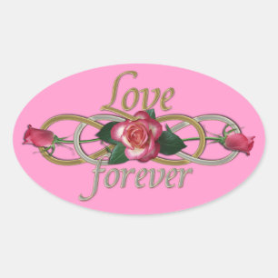 Adesivo Oval Infinidade dobro - amor dos rosas para sempre