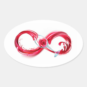 Adesivo Oval Infinito com Vinho Tinto