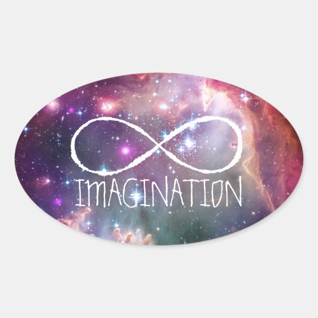 Adesivo Oval Infinity loop and galaxy space hipster background (Frente)