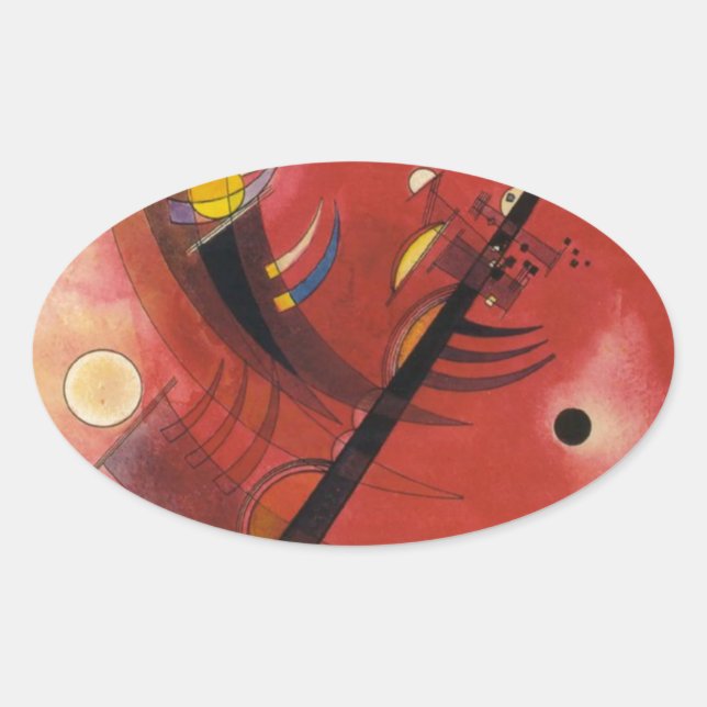 Adesivo Oval Inner Simmering Abstrato Painting (Frente)