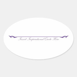 Adesivo Oval Inserir citação Inspiracional Aqui - Roxo