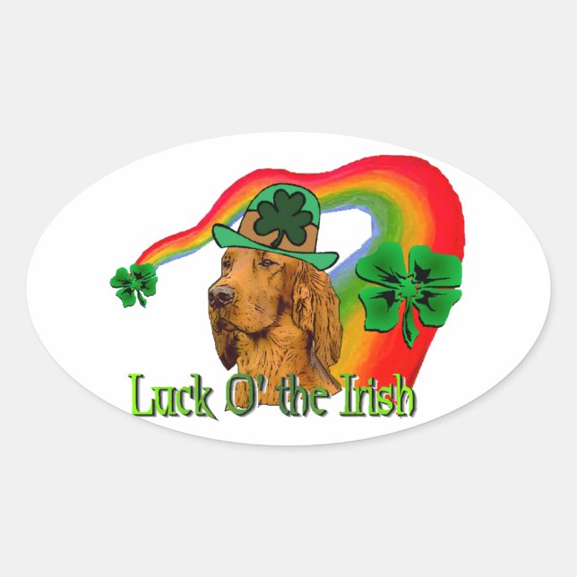 Adesivo Oval Irish Setter St Patricks (Frente)