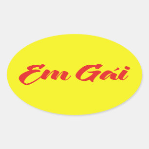 Adesivo Oval Irmã Vietnamita (Jovem) - Em Gái ~ Ting Viet