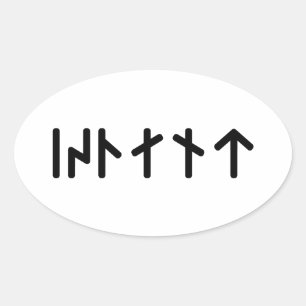 Adesivo Oval Islândia ᛁᛋᛚᛅᚾᛏ ~ Runas Futhark Mais Novos