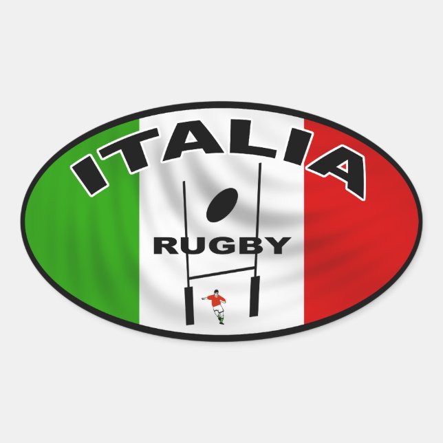 Adesivo Oval Italia Rugby Sticker (Frente)