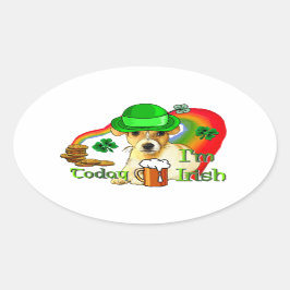Adesivo Oval Jack Russell Terrier St Patricks