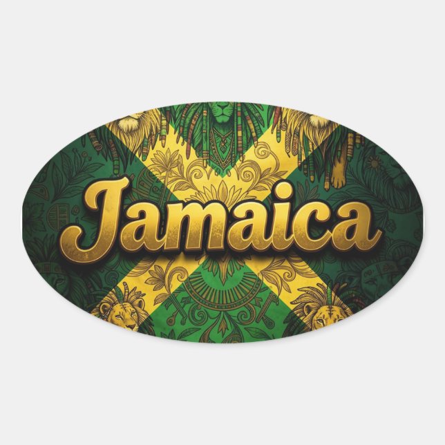 Adesivo Oval Jamaica sim (Frente)