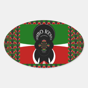 Adesivo Oval Jambo Kenya Art Impressão