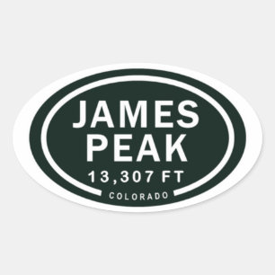 Adesivo Oval James Peak 13.307 FT 13er Colorado Rocky Mountain