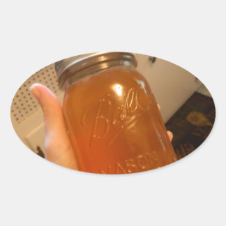 Adesivo Oval Jar de Canning da Apple Jelly