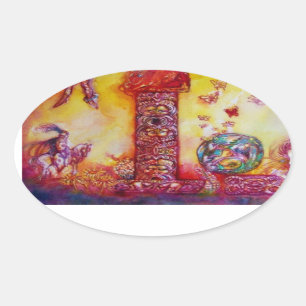 ADESIVO OVAL JARDIM DAS SOMBRAS PERDIDAS/CAVALEIRO E CAVALO