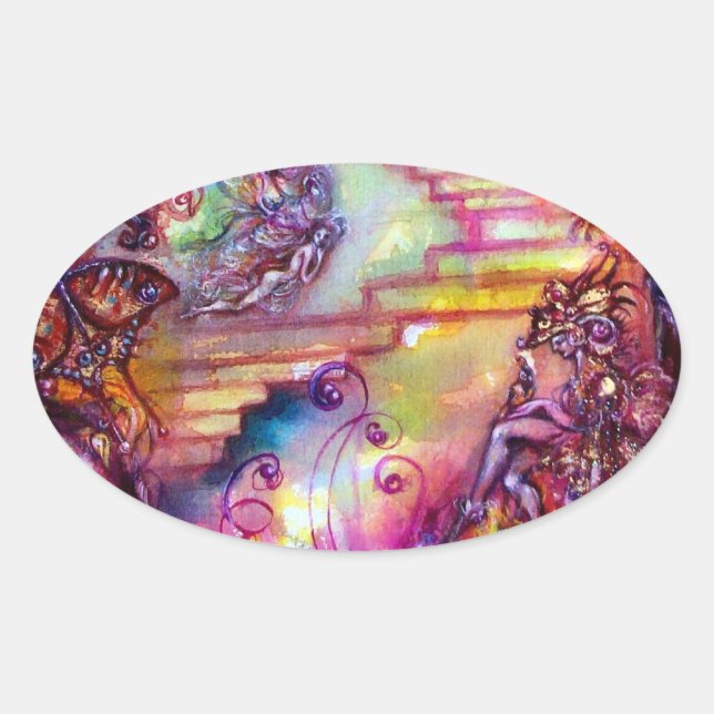 ADESIVO OVAL JARDIM DAS SOMBRAS PERDIDAS/ESCADAS MÍSTICAS (Frente)