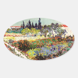 Adesivo Oval Jardim De Flores Van Gogh Em Arles Floral Fine Art
