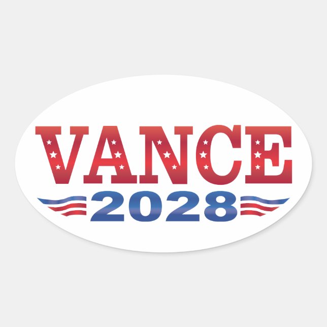 Adesivo Oval JD Vance President 2028 (bs) (Frente)