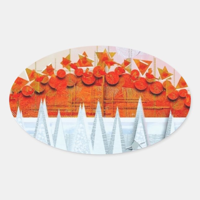 Adesivo Oval JESSICA ANNE FRANK "WINTER" Sticker (Frente)