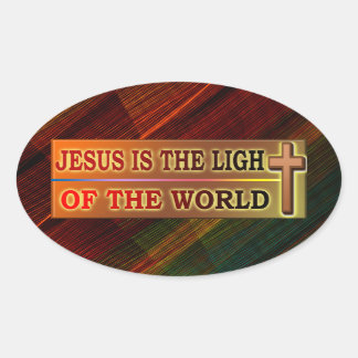 ADESIVO OVAL JESUS É A LUZ