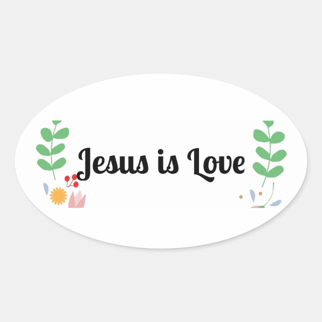 Adesivo Oval Jesus é o Viciado em Amor (Frente)