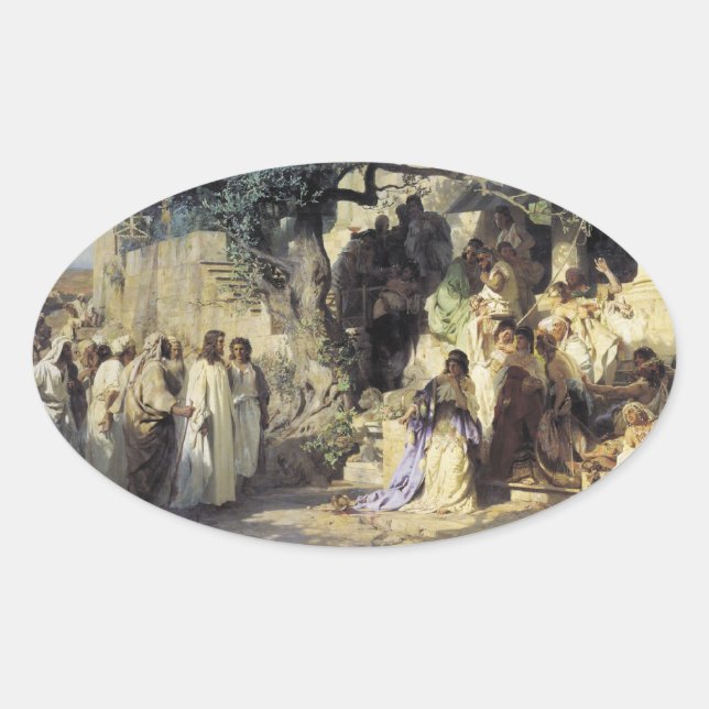 Adesivo Oval Jesus e os Sinners (Frente)