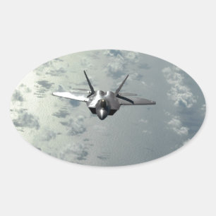 Adesivo Oval Jet Fighter Over Seas