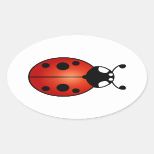 Adesivo Oval Joaninha Sortuda Besouro Coccinídeo