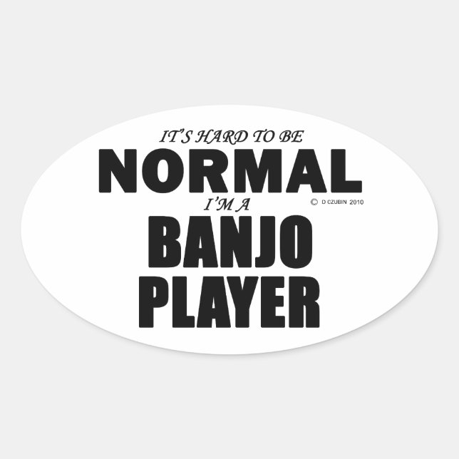 Adesivo Oval Jogador de Banjo Normal (Frente)