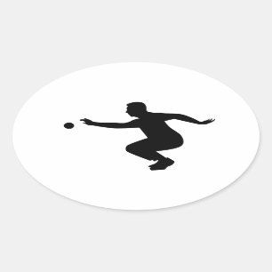Adesivo Oval Jogador de Petanque