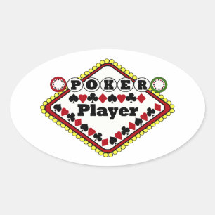 Adesivo Oval Jogador de póquer