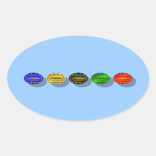 Adesivo Oval Jogadores de polo aquático e jogadores de polo aqu