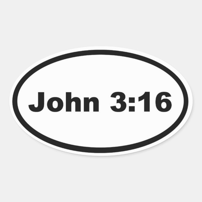 Adesivo Oval John 3:16 (Frente)