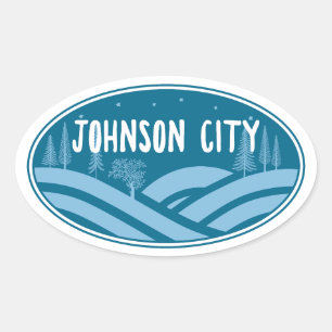 Adesivo Oval Johnson City Tennessee ao Ar Livre