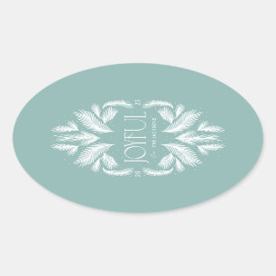 Adesivo Oval Joyful Spruce Frame Teal