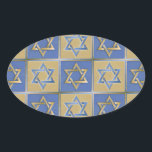 Adesivo Oval Judaica Star De David Metal Dourado Azul<br><div class="desc">Você está vendo a coleção de Design Lee Hiller. Roupa,  Ofertas e Coleções Lee Hiller Fotografia ou Coleção de Arte Digital. Você pode ver sua fotografia da Nature em http://HikeOurPlanet.com/ e seguir seu blog de caminhada no Hot Primavera National Park.</div>