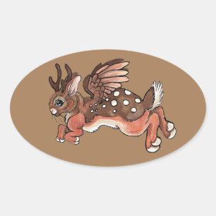 Adesivo Oval Jumping Jackalope/Worpletinger