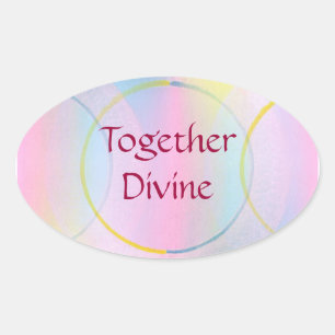 Adesivo Oval Juntos, Afirmação Positiva Divina