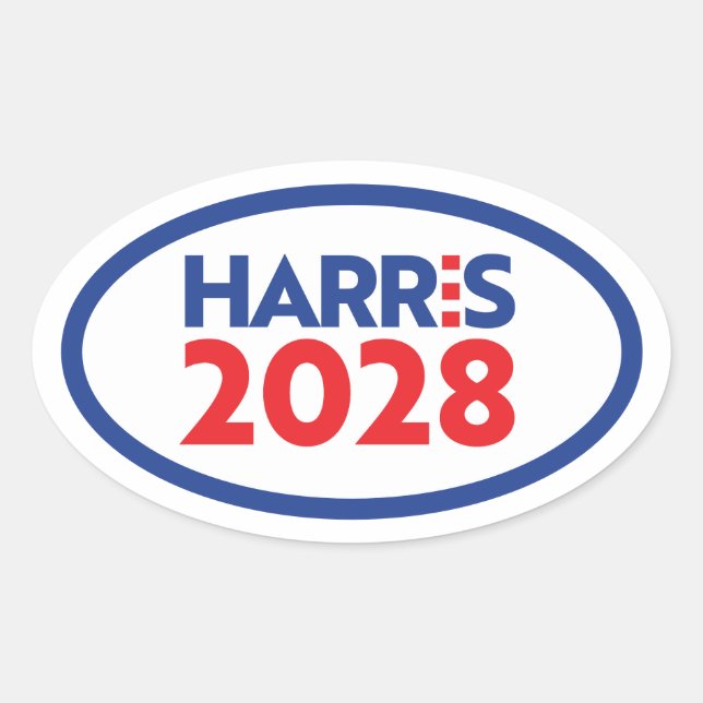 Adesivo Oval Kamala Harris 2028 (Frente)