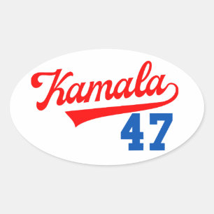 Adesivo Oval Kamala Harris 47 º - Presidente 47 º