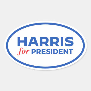 Adesivo Oval Kamala Harris para Presidente
