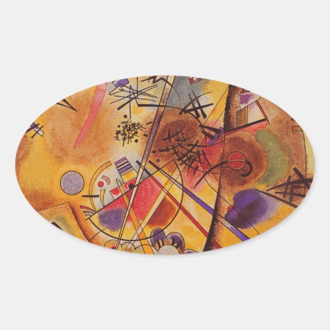 Adesivo Oval Kandinsky Abstrato Trabalho de arte (Frente)
