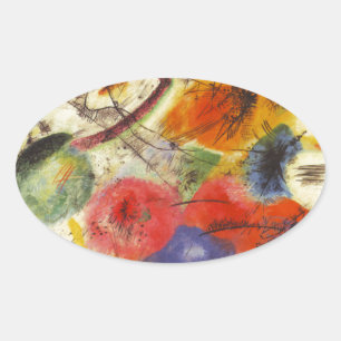 Adesivo Oval Kandinsky Black Trakes Abstrato Painting