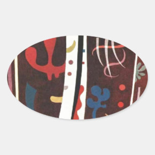 Adesivo Oval Kandinsky Brown com Abstrato suplementar