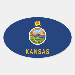 Adesivo Oval Kansas flag