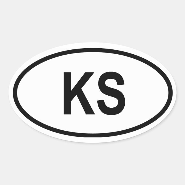 Adesivo Oval Kansas "KS" (Frente)