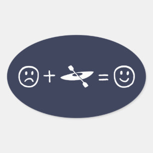 Adesivo Oval Kayaking Te Faz Feliz