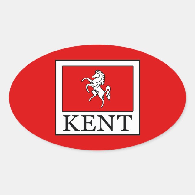 Adesivo Oval Kent County England (Frente)